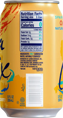 La Croix Sparkling Water, Orange, 12 Fl Oz (pack of 8)