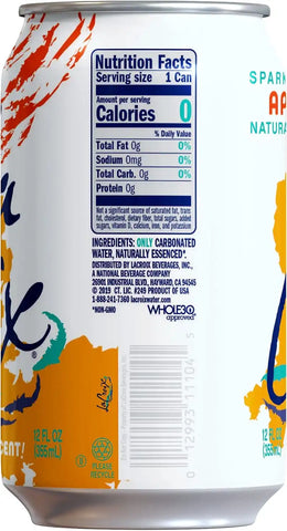 La Croix, Water Sparkling Apricot, 12 Fl Oz, 12 Pack