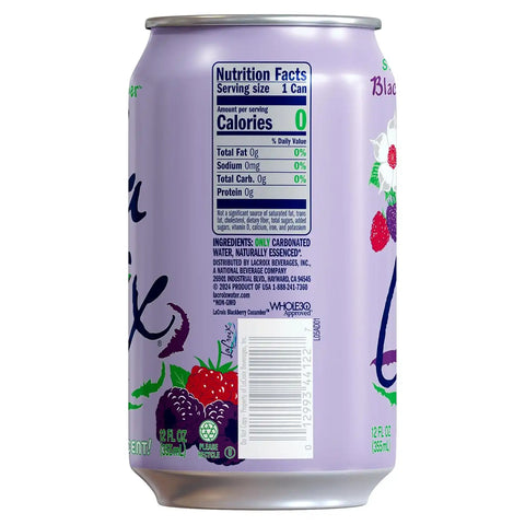 La Croix Sparkling Water, Blackberry Cucumber, 12-Pack Zero Sugar, Zero Calories, Zero Sodium
